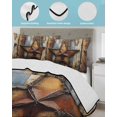 thumbnail image 4 of Farmhouse Retro Twin Size Down Alternative Comforter, Lightweight Comforter Quilt Bedding Set with Pillow Shams Brown Country Texas Star Wooden Grain All Seasons Bed Comforter Duvet Insert 68"x86", 4 of 7