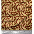 thumbnail image 1 of Soimoi Red Velvet Fabric Leaves Leaves Printed Craft Fabric by the Yard 58 Inch Wide, 1 of 3