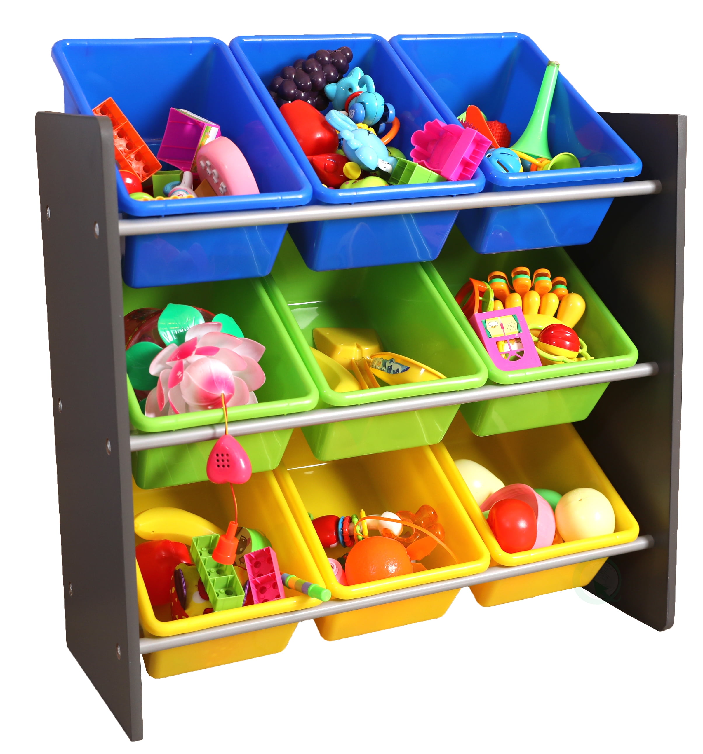 Toy Storage Organizer 9/6 Plastic Bins Toy Box 3 Tier Playroom Rack Organizer