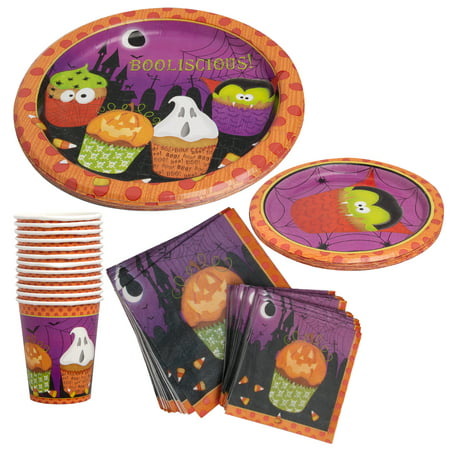 Party House (94 Piece) Halloween Party Supplies Set Paper Cups, Plates, & Napkins Bulk Halloween Decorations
