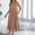 thumbnail image 2 of BUIGTTKLOP Women's Summer Short Sleeve Midi Dresses Round Neck Loose Dress with Pockets 2026, 2 of 6