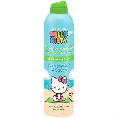 Burn Relief After Sun Cooling Spray Australian Gold Hello Kitty Sparkling Yuzu Frozen Aloe, 6 fl oz