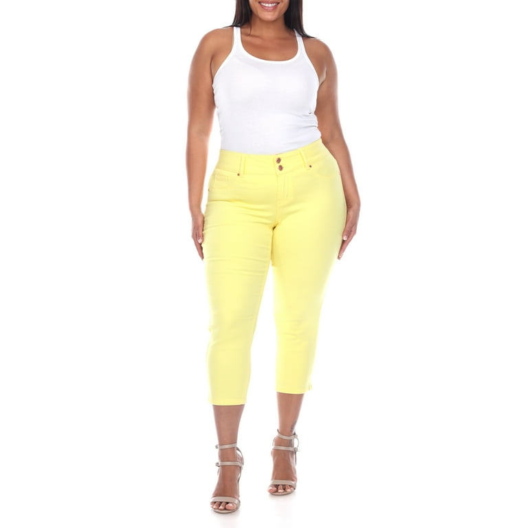 White Mark Women s Plus Size Capri Jeans Walmart