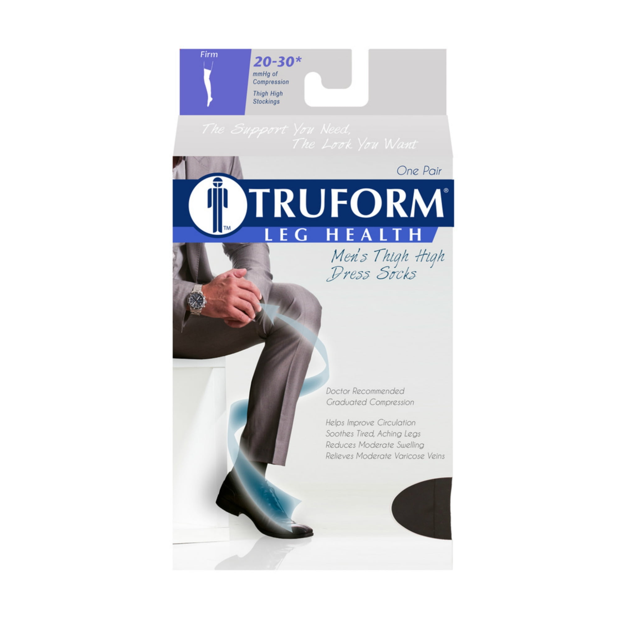 Men's Thigh High Socks, Dress Style, 20 