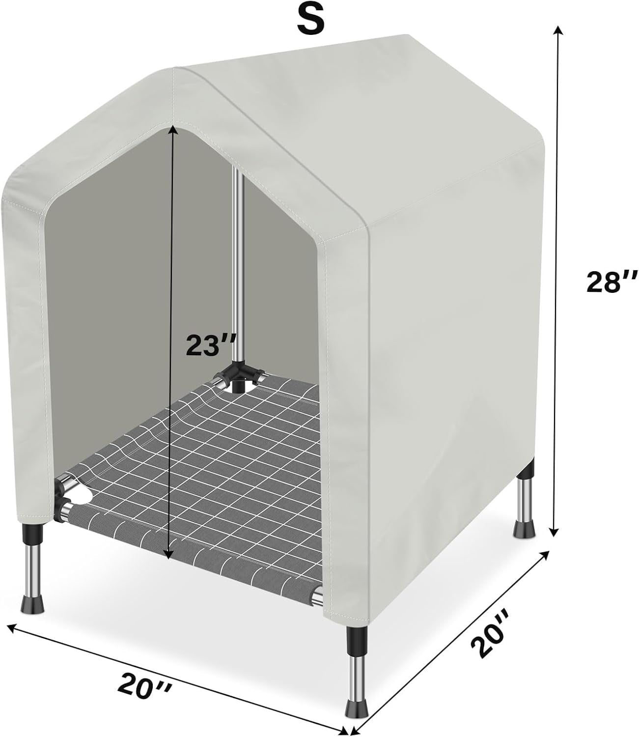 Elevated Dog House for Outdoor or Indoor - Waterproof Dog Tent Cat House, Dog Sunshade Tent, Pet House with Removable Cover, Suitable for Medium Cats Dogs