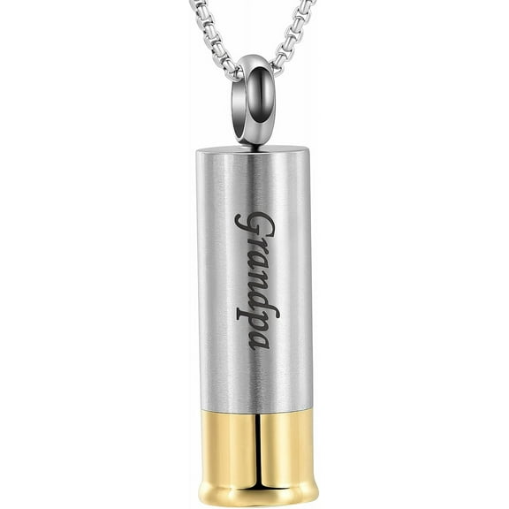 Cremation Jewelry for Ashes Pendant Urn Necklace Cylinder Urn Necklace For Ashes Of Loved Ones -Dad/Mom/Son/Grandma/Grandpa Cylinder Memorial Locket