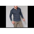 thumbnail image 1 of Faithtur Men’s Simple Solid T-shirt, Long Sleeve Open Button Round Collar T-shirt for Spring and Autumn, 1 of 1
