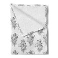 thumbnail image 2 of Floral Soft Flannel Fleece Blanket, Vintage Monochrome Design Outline Graphic of Wild Plants with Flowers, Cozy Plush for Indoor and Outdoor Use, 50" x 60", Charcoal Grey and White, by Ambesonne, 2 of 5