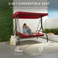 thumbnail image 4 of Best Choice Products 3-Seat Outdoor Converting Canopy Swing Glider Patio Hammock w/ Removable Cushions - Brown, 4 of 9