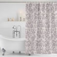 thumbnail image 2 of Farmhouse Flower Shower Curtain Set - Extra Long 72" x 96" Washable Bathtub Curtain with 12 Hooks, Botanical Vintage Purple Leaf Plant Waterproof Fabric Stall Shower Curtains for Bathroom Décor, 2 of 6