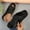 Black, variant on Hoshose Summer Wedge Sandals for Women Slip on Beach Sandal Slippers Comfortable
