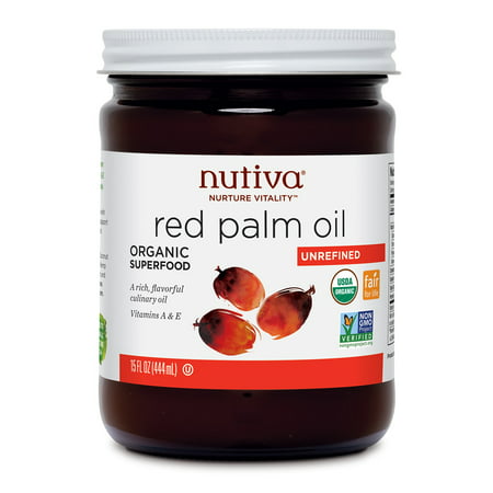 Nutiva USDA Certified Organic, non-GMO, Cold-Filtered, Unrefined, Fair Trade Ecuadorian Red Palm Oil, 15-ounce (Pack of