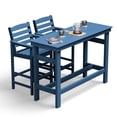 thumbnail image 2 of FUNDAZE 3-Piece Outdoor Bar Set - HDPE Weatherproof Ergonomic Bar Table & 2 Ergonomic Bar Height Stools for Patio, Backyard, Poolside, Navy Blue, 2 of 7