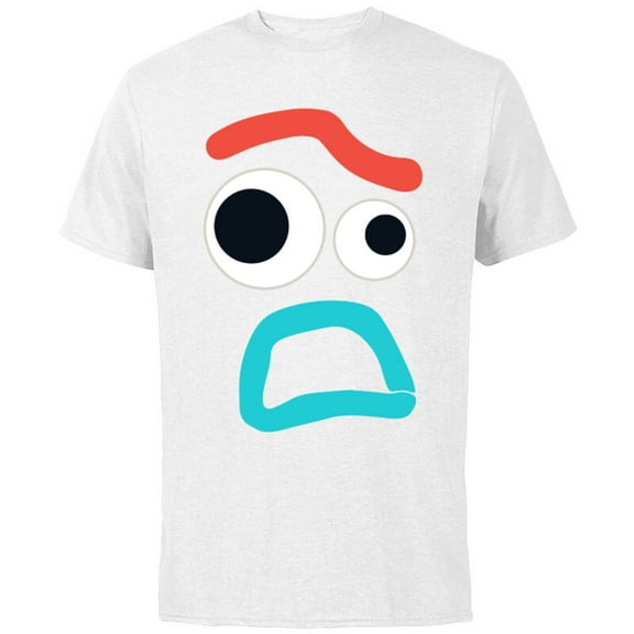 Disney and PIXAR Toy Story 4 Forky Timid Face Costume T-Shirt - Short Sleeve Cotton T-Shirt for Adults - Customized-White
