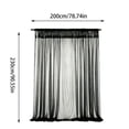 thumbnail image 3 of 6 Pack Outdoor Curtains 78.7 X 90.6 In Black Voile Mesh Privacy Screen With Rod Pocket For Patio Pergola, 3 of 8