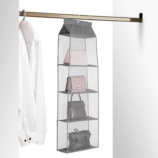 Detachable Hanging Handbag Purse Organizer for Closet, Purse Bag Storage  Holder for Wardrobe Closet with 4 Shelves Space Saving Purse Organizers