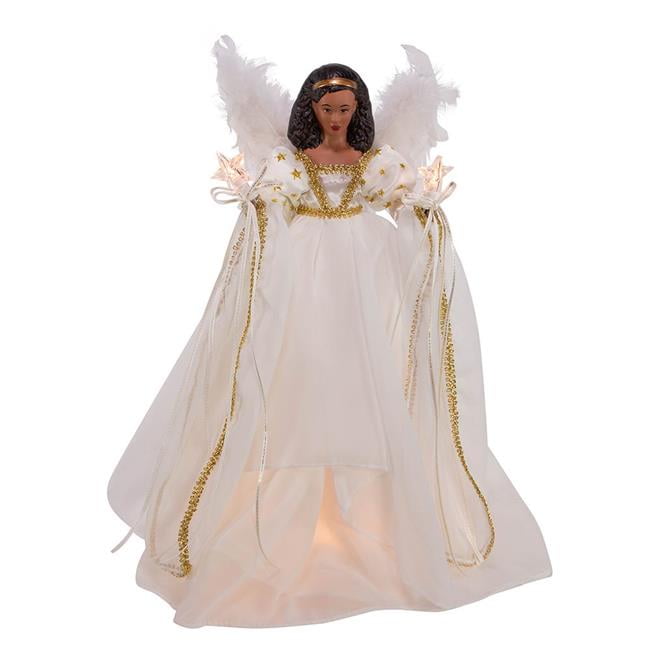 Kurt S. Adler UL 10 Light Black Angel Tree Topper