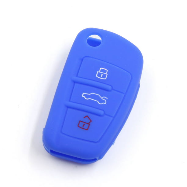Housse de Protection Flip Key pour Voiture en Silicone Bleu pour A1 A3 A4L A6L Q7 Q5 Q3