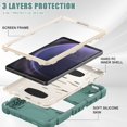 thumbnail image 4 of SaniMore Tri-layer Hybird Case for Samsung Galaxy Tab A9 8.7" 2023 SM-T550 SM-P550, Rugged PC Shell Silicone Anti-drop Shockproof Hidden Kickstand Heavy Duty Protective Cover, Emeraldgreen, 4 of 17