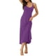 thumbnail image 2 of Vestido de pijama para mujer INSPIRE CHIC con tirantes de espagueti, escote redondo, espalda cruzada, camisón largo en color púrpura oscuro, 2 of 6
