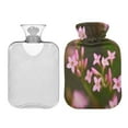 thumbnail image 2 of 2L Hot Water Bottle with Soft Velvet Cover PVC Hot Water Bag for Pain Relief Long-Lasting Warmth Small Pink Wildflowers, 2 of 8