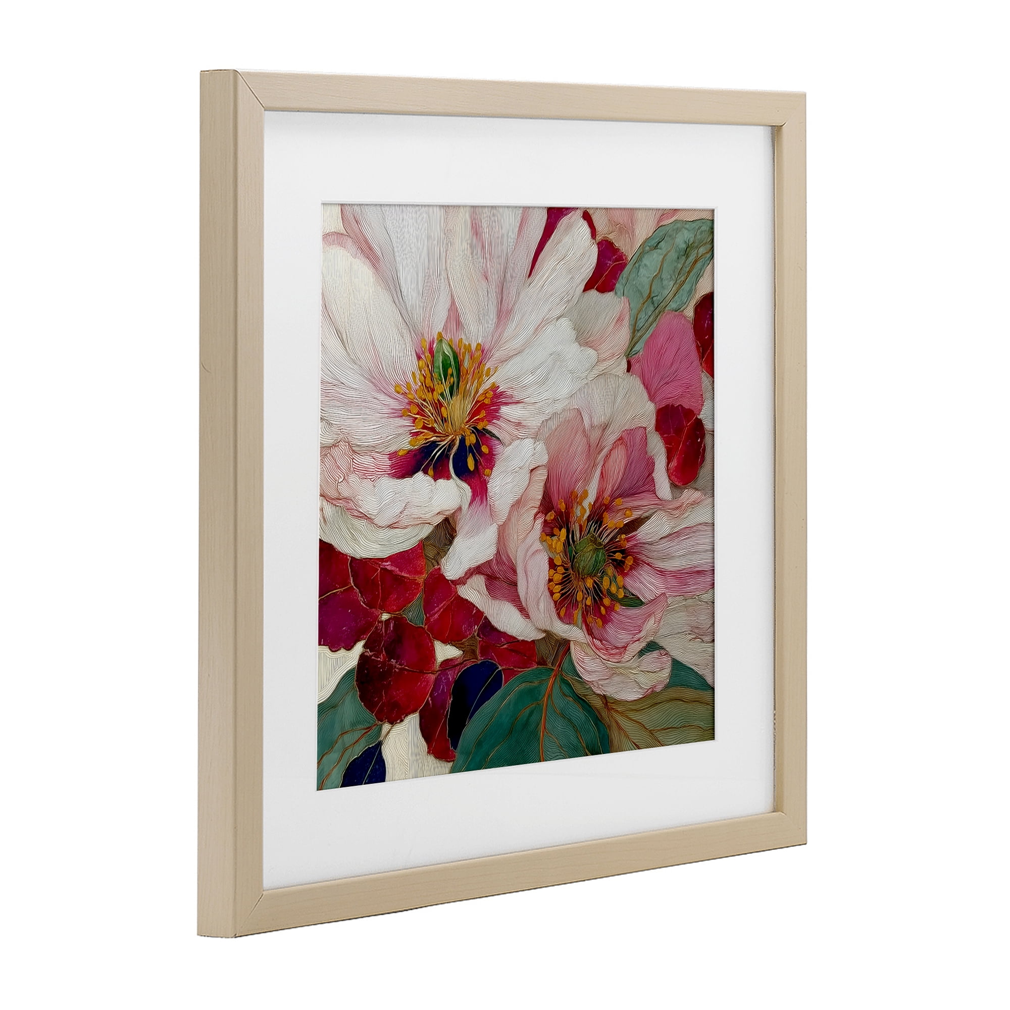 Cimarron Flowers Ornate Details Birch Framed Print Under Glass, design by Annabelle Hall
