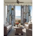 thumbnail image 3 of Blue Grey Wooden Blackout Curtains for Bedroom - 84 Inch Long Light Blocking 2 Panels Set, Farmhouse Barn Sunflowers Retro Thermal Insulated Living Room Drapes Grommet Window Curtains 52"x84", 3 of 8