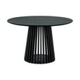 thumbnail image 4 of Pasadena Echo 6 Piece Round Dining Set with Buffet in Black Oak Finish and Walnut Finish Chairs, 4 of 9