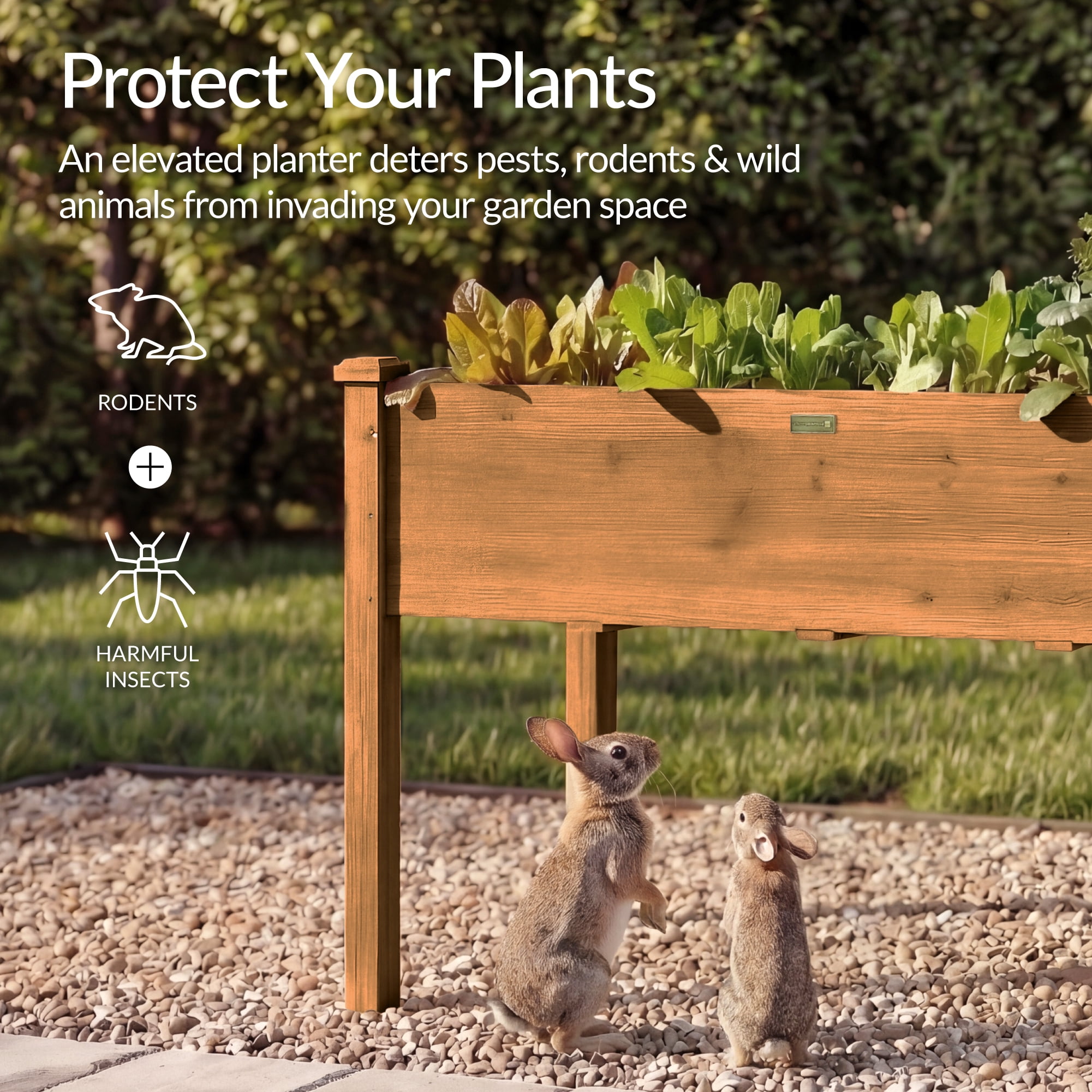 Best Choice Products 48x24x30in Raised Garden Bed, Elevated Wooden Planter for Yard w/ Foot Caps, Liner - Acorn Brown
