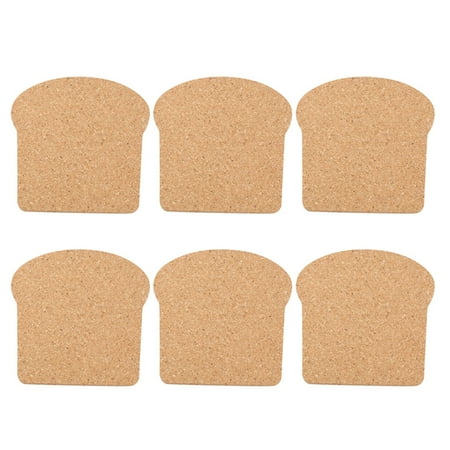 

6Pcs Simple Cork Placemat Practical Heat Insulation Mats Home Table Coasters