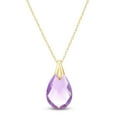 thumbnail image 2 of Galaxy Gold 14K Solid Yellow Gold 24" Station Necklace with 3 Carat 3 Carat Natural Briolette Amethysts, 14"-24" Sizes, February Birthstone, Symbol of Serenity, 2 of 3