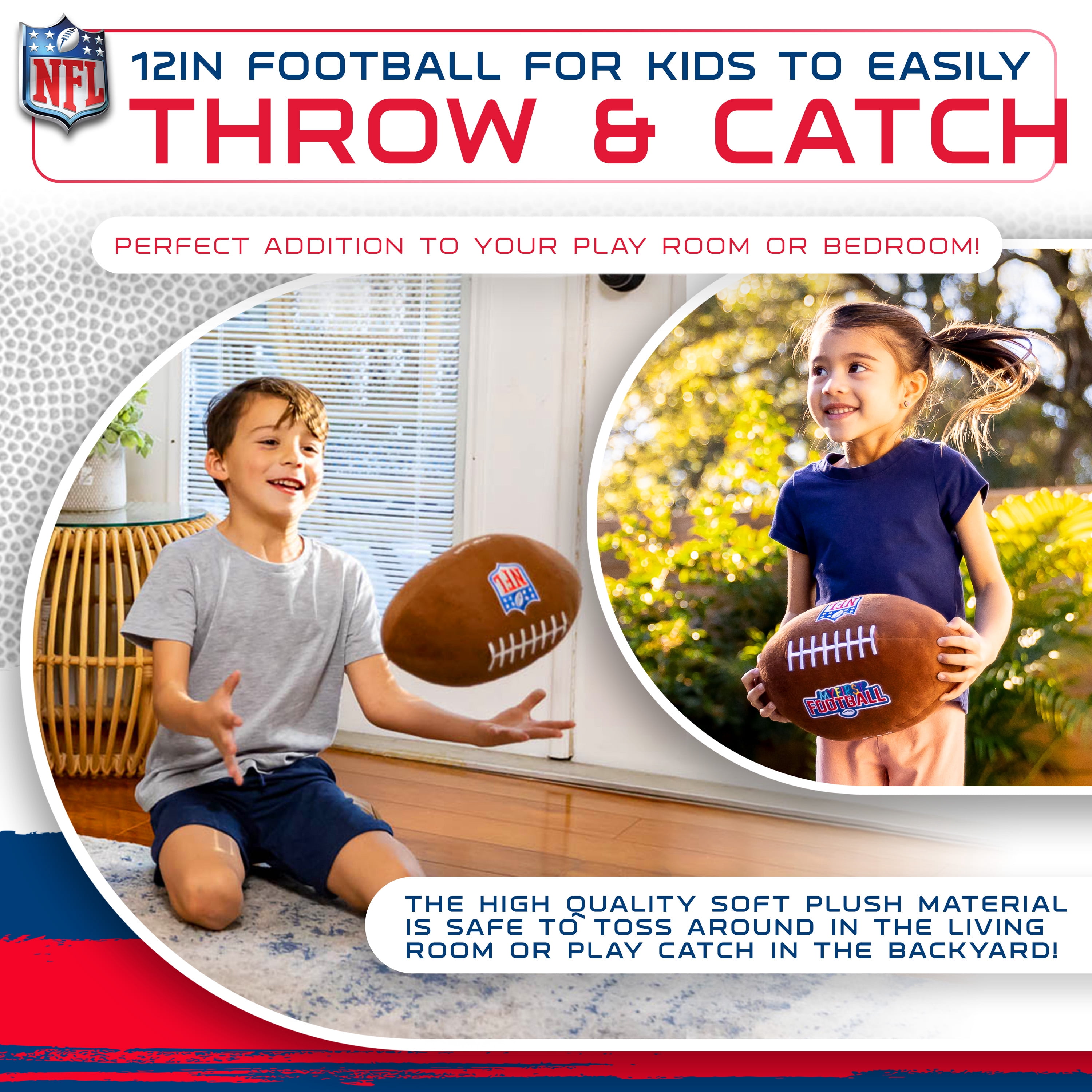 Franklin Sports Kids Soft Plush Football - NFL MyFirst Football Stuffed Football Plush Toy for Kids - Toy Football + Stuffed Plush - Fun Kids Toy + Football Room Decoration - 12"