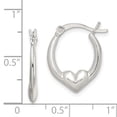 thumbnail image 2 of 925 Sterling Silver Heart Oval Hoop Earrings Love, 2 of 6