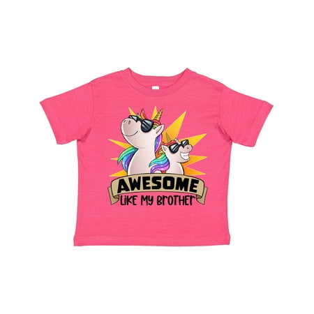 

Inktastic Awesome Like My Brother Cute Unicorn Family in Sunglasses Gift Toddler Boy or Toddler Girl T-Shirt