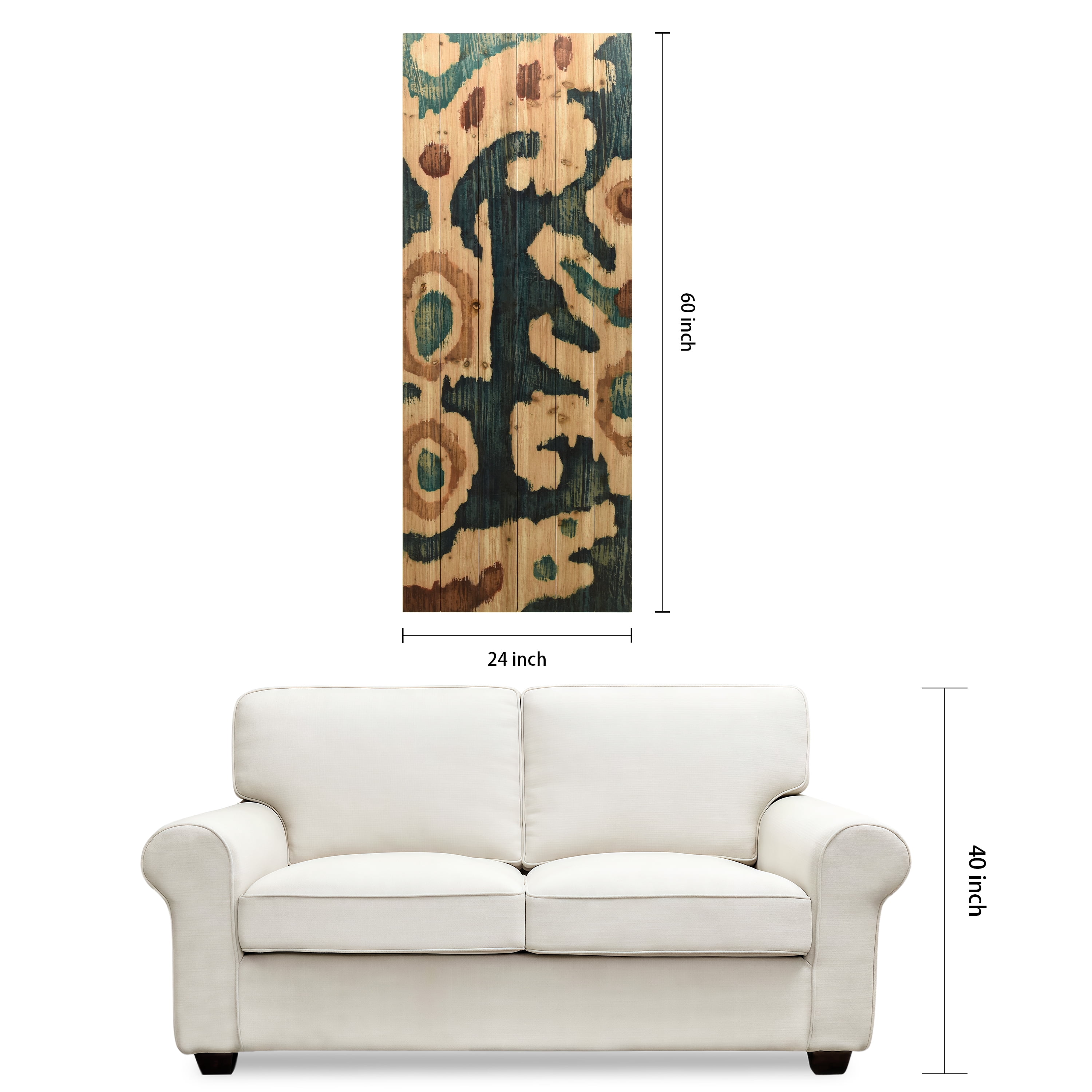 Empire Art Direct Ocean Ikat A Print on Solid Wood Wall Art, 60" x 24", Ready to Hang