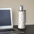 thumbnail image 5 of Floral 20oz Stainless Steel Thermal Bottle with Tea Filter and Cup Lid, Vacuum Insulated Coffee Mug with 316L Inner Liner, Leakproof Travel Thermos for Office,Thanksgiving,Christmas, Spring,Flower, 5 of 6