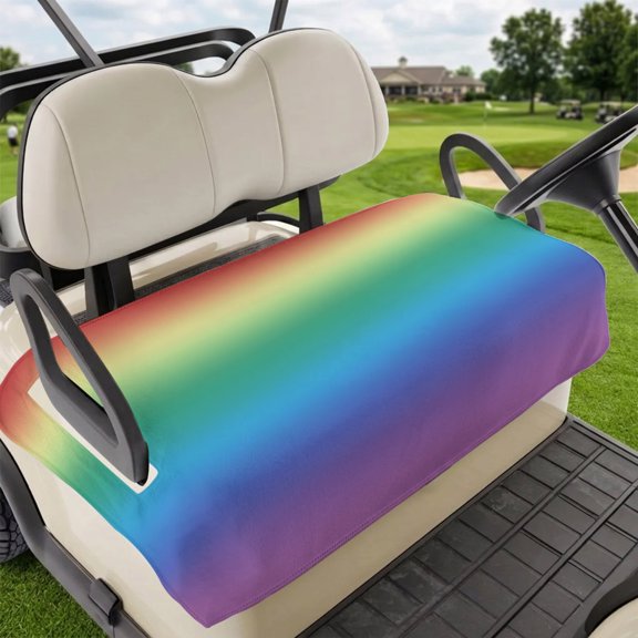 Golf Cart Seat Covers for 2 Seater,Rainbow Colors Ombre Cream Microfiber Cart Seat Towel Blanket,Modern Abstract Art Aesthetics Absorbent NonSlip Bench Seats Protector for Golf Course 51"x31"