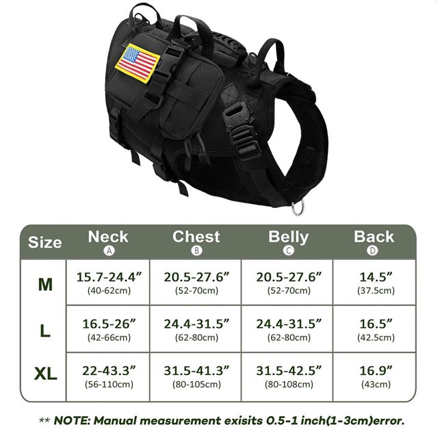 Tactical Dog Harness Leash Durable Military Dog Harness Vest MOLLE For Large Dogs erman Shepherd Training Harnesses With Pouches ShopWise Round