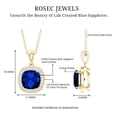 thumbnail image 6 of Rosec Jewels Lab Grown Blue Sapphire Pendant with Diamond Halo - 2.75 Carat Cushion Cut Necklace - AAAA Grade - Ready to Gift, 14K Yellow Gold, 6 of 7