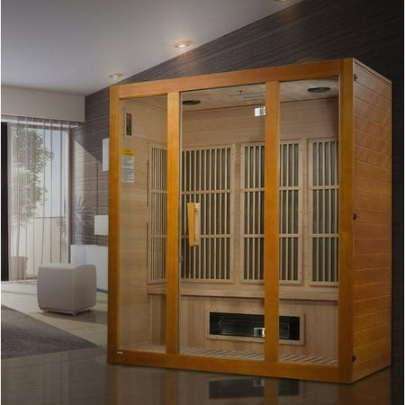 Maxxus 3-Person Corner Low EMF (Under 8MG) FAR Infrared Sauna (Canadian Hemlock)