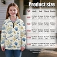 thumbnail image 7 of COEQINE Girls Printed Sweatshirt, Quarter Zip Long Sleeve Cute Pullover Loose Fit, Drop Shoulder Fall Tops Shirts for Youth Kids 7-8 Year Olds, Starfish Coral Conch Beige, 7 of 7