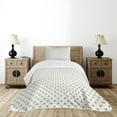 thumbnail image 4 of Ambesonne Geometric Quilted Bedspread Set 2 Pcs, Pale Colored Dots, Twin Size, Black and White, 4 of 5