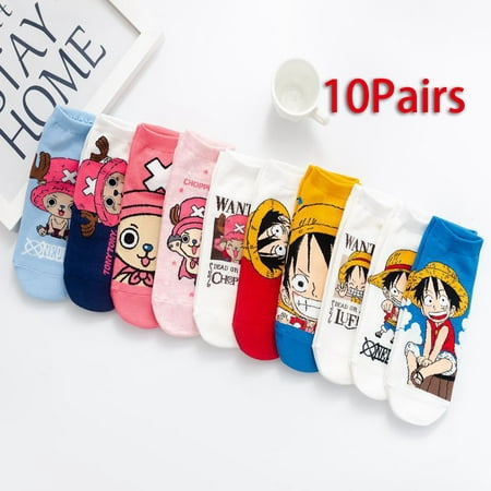 

10 Colors Cotton One Piece Japanese Catoon Ankle Socks