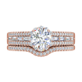 thumbnail image 3 of 1 Carat Diamond Bridal Ring Band Set in 14K Rose Gold (Ring Size 9.75), 3 of 4