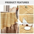 thumbnail image 3 of Gold Plaid Tablecloth Waterproof Table Cloth Oval Elegant Plaid Tablecloths for Daily Use Home Dining Room Kitchen 60x84 Inch, 3 of 6