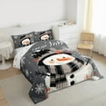 thumbnail image 3 of Castle Fairy Kawaii Christmas Snowman 3 Pieces Queen Comforter Set for Preppy Child Kids,Xmas Winter Snowflakes Ultra Soft Bedding Sets,Happy New Year Bedding Comforter Set Breathable, 3 of 8