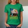 thumbnail image 4 of Yindaity Patriotic Shirts for Women USA Shirt Women American Flag Shirts Patriotic T-Shirt America 250th Birthday Short Sleeve Tops(Green,M), 4 of 8