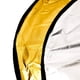 thumbnail image 4 of Reflector De Luz Fotográfica 24X36 Pulgadas/ 60X90 Cm Difusor 5 En 1 Fotografía Plegable Con Bolsa Y Clips Para Soporte De Reflector Para Estudio Iluminación Exterior Translúcido Plata Dorado Blanco Y, 4 of 5