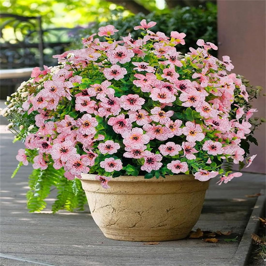 Artificial Flowers for Outdoor Indoor Garden Home Decoration,Spring Decoration with Spike, UV Resistant Faux Summer Plants, Fake Bushes Indoor Decor for Garden, Porch & Patio