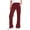Wine, variant on AKOEE Straight Leg Pants for Women with Pockets Drawstring Elastic Waist Linen Sweatpant Split Hem Casual Trouser (XL, Dark Gray)